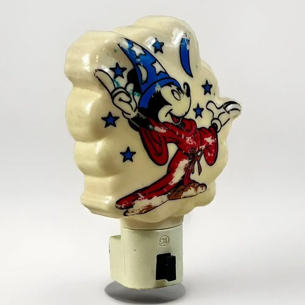 Mickey Mouse Fantasia Sorcerer's Apprentice Night Light Vintage Disney 1988